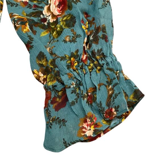 PAIGE Clemency Silk Blouse Green Size Medium NWT - Picture 4 of 15